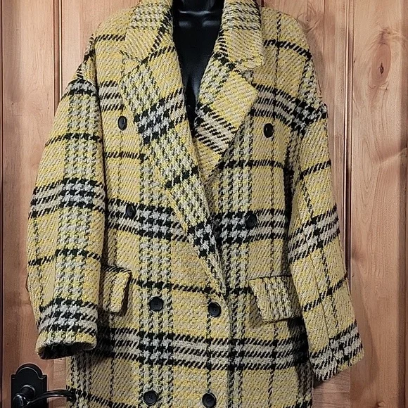 TOPSHOP Wool Blend Double Breasted Long Coat - Picture 7 of 16